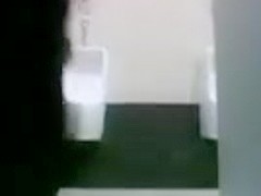 Little fun in public toilet and CAUGHT by 2 guys