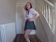Schoolgirl in Hose Striptease