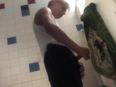 Caught wanking on bathroom spycam