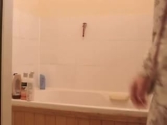 Teen masturbation in a bathroom