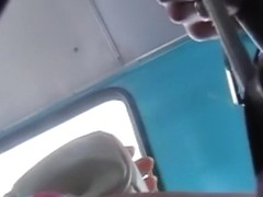 Upskirt panty shots in the bus