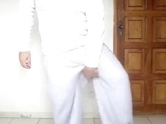 Me sagging my baggy sweatpants and satin boxershorts