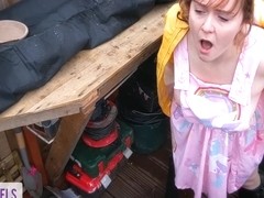 Please Dont Tell My Parents - Squirting Slut Gets Caught In Shed And Ass Fucked - Shannon Heels