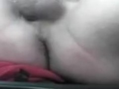 OUTDOOR IN CAR BIG BLACK DILDO + SHORT GEAR SHIFT FUCK