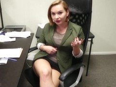 Office stepmom tugging pervert stepsons cock