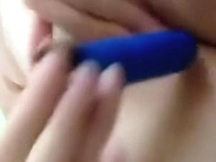 Wife using toy and getting muff eaten