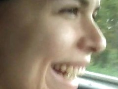 Zuzinka gets orgasm while driving