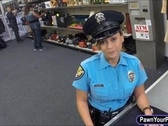 Busty police officer pawned her twat instead of her weapon