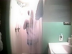 Teen slut getting out of shower