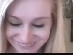 So sexy blonde girlfriend make a hot sex fun video when parents leave house