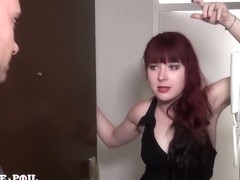 Naughty unfaithful young redhead whore giving her ass t