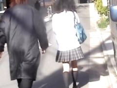 Asian skirt sharking master strikes again in public