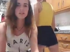 twerking blonde girl in the kitchen