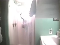 immature slut getting out of shower