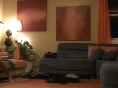 Cheating Blonde Busted In Livingroom On Spy Camera