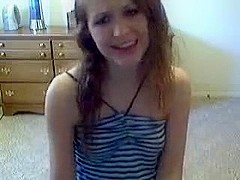 Cute teen dildoing on webcam