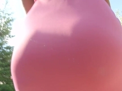 AssTraffic The big natural breasts and bubble butt of Kyra jiggle as she rides a big cock. After the anal sex session she happily swallows cum.