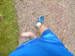 ADIDAS NYLON SATIN SHORTS, BONER AT A STATELY HOME