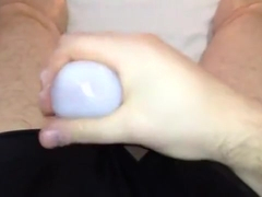 Tenga Egg Jerking and Cumming in Lycra Boxers