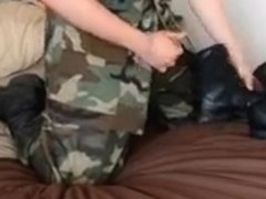 Military uniform and army boots