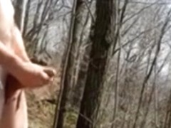 Jackoff Hike: cum in the woods 1