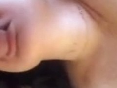 Slutty girlfriend gulping my dong and takes a hot facial
