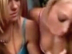 2 blonde college girl blow a lucky guy