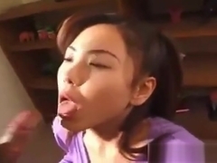 Getting cock sucked by a very pretty Asian