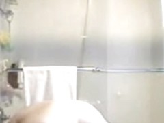 Hidden cam. My girlfriend taking shower in bathroom. Great tits !