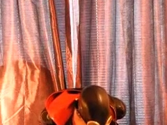 chastity rubberslave makes his sports