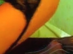 Webcam teen in stockings fucks dildo