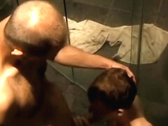 Two guys fuck in the shower - Factory Video