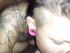 I am sucking dick in my big natural tits homemade clip