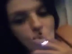 French girl burn her pussy with lighter and masturbate