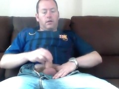 Wanking and cumming on my footy top