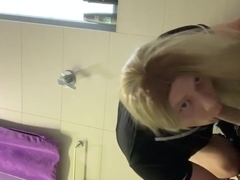 Sissy crossdresser Kiyomi super sloppy deepthroat blowjob on dildo