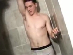 Sexy Twink with Pecs & Unshaved armpits Showers & jacks off