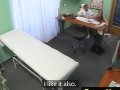 Gushing ###ary fucked on doctors desk