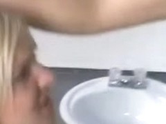 lesbo anal weenie sex in the washroom