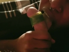 Fruit roll up blowjob and doggystyle creampie