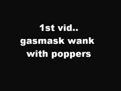 gasmask jerk off with poppers