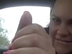 Some Other cook jerking in my car from the cum loving whore ally ..this babe likes cum
