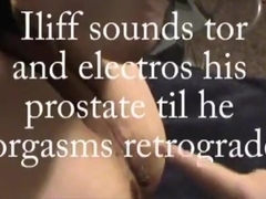 Iliff inserts sounds into tor and estims him to orgasm