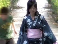 Mysterious sweet geisha is having unexpected sharking encounter with some fellow