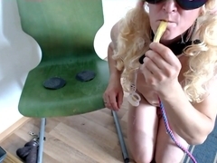 white sissy faggot fuckpig gagged and fucked with huge BBC eats own cum