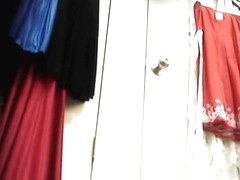 Voyeur changing room with a babe trying new outfits
