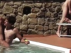 Horny Group of Gays Fucking Hard in Pool