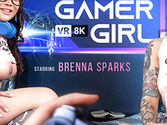 Brenna Sparks And Gamer Girl In Horny Sex Clip Missionary Wild Just For You