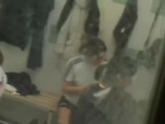 Voyeur clip of sluts in a lockerroom