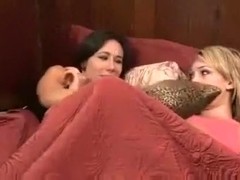 Two hot lesbians lick and finger their pussies